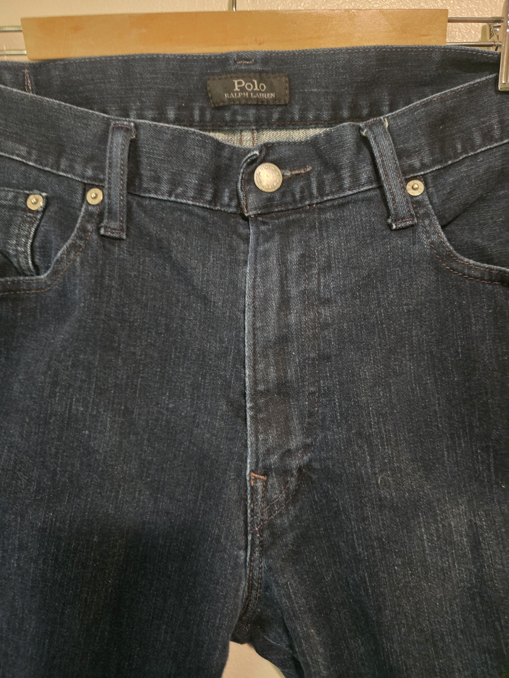 Polo Ralph Lauren The Hampton Relaxed Straight 36x30 Men's Dark Blue Denim Jeans